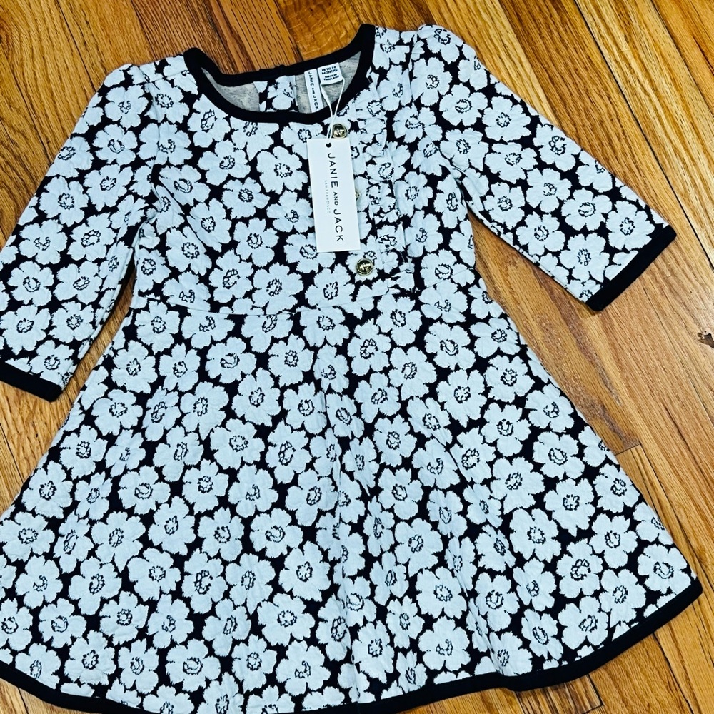 Janie and Jack Black and White A-Line Casual Dress